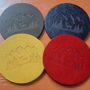 "ELK CANYON" LEATHER COASTERS