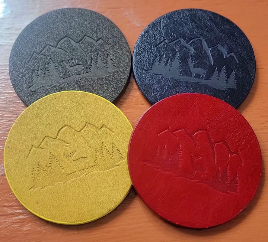 "ELK CANYON" LEATHER COASTERS