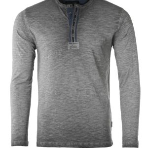 Charcoal Vintage Button Henley