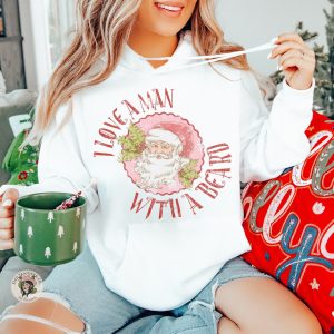 "I LOVE A MAN WITH A BEARD" WHITE HOODIE