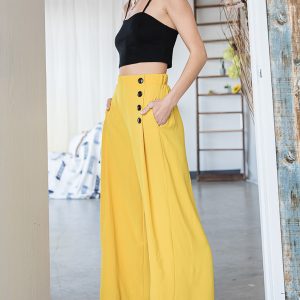 Solid Wild Leg Pant