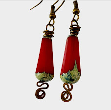 CASA KIRA Faceted Dangle Drop "Ruby Red" Fire Polished Glass