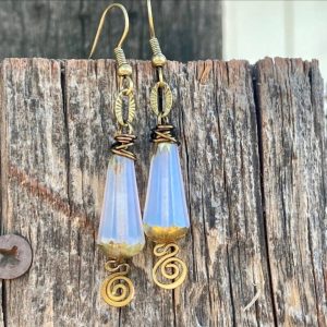 CASA KIRA "FROSTED" Faceted Dangle Drop Earrings