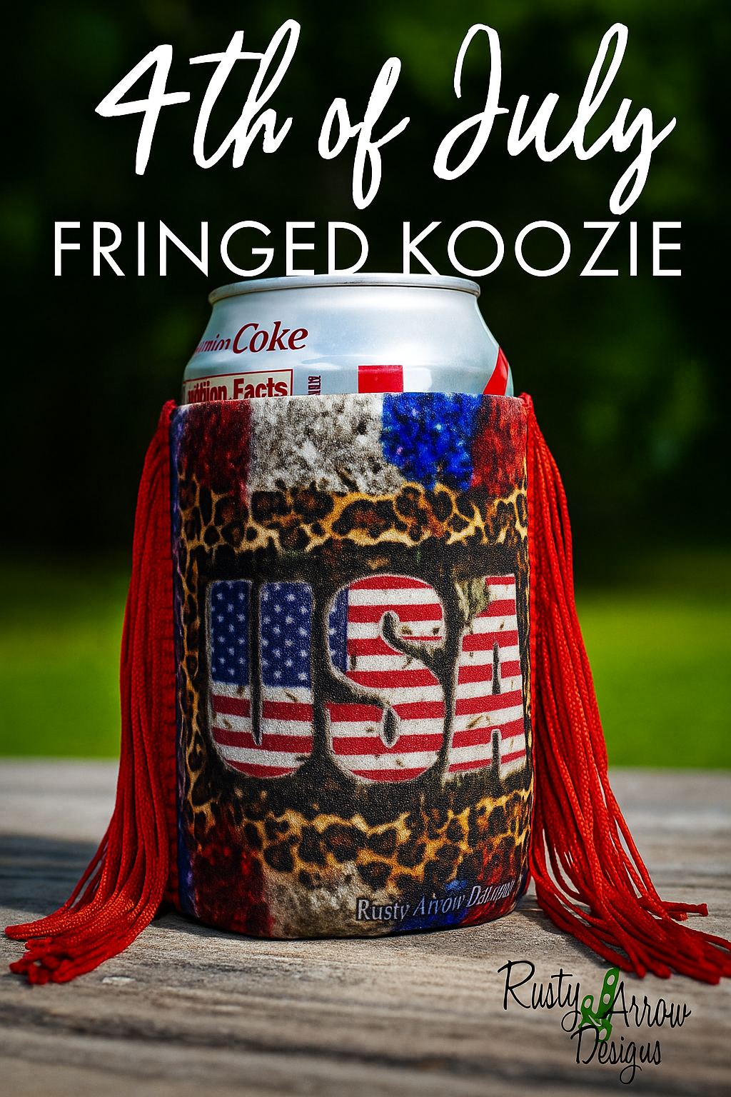USA FRINGE KOOZIE