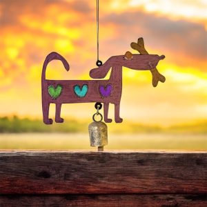 Alternative view of "DOG" WIND CHIME with "BONE"